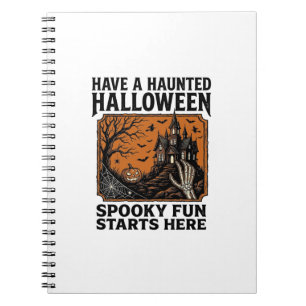 Halloween Grusel-Shirt Spukig Vintage-Party-Design Notizblock