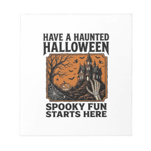 Halloween Grusel-Shirt Spukig Vintage-Party-Design Notizblock