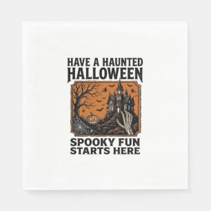 Halloween Grusel-Shirt Spukig Vintage-Party-Design Serviette