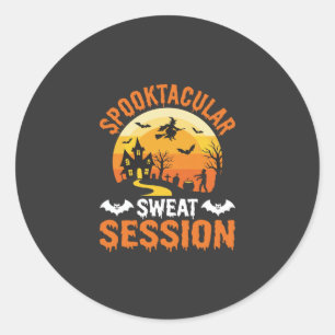 Halloween Grusel-Sweat-Session Fitness Runder Aufkleber