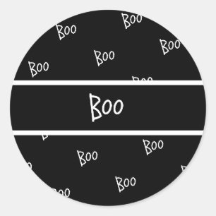 Halloween Grusel-Typografie Schwarz-Weiß Runder Aufkleber