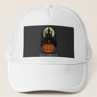 Halloween Gruselburg Kürbis Hoodie Truckerkappe