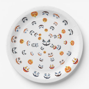 Halloween-Gruselgesicht-Muster Pappteller