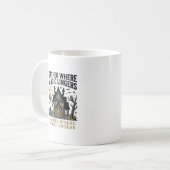 Halloween Gruselhäuschen-Treffen Kaffeetasse (Vorderseite Links)