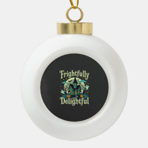 Halloween Gruselig Erfreuliches Spukhaus Vec Keramik Kugel-Ornament