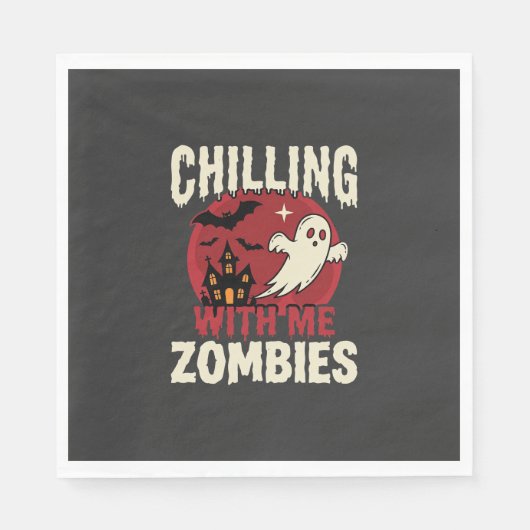 Halloween Gruselig Mit Mir Zombies Geist Design Serviette (Vorderseite)