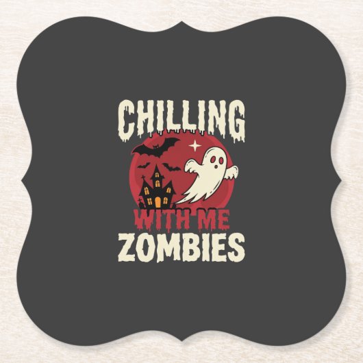 Halloween Gruselig Mit Mir Zombies Geist Design Untersetzer (Vorderseite)