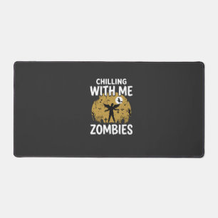 Halloween Gruselig Mit Mir Zombies Vintage Grafik Schreibtischunterlage