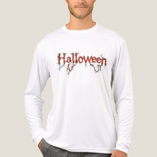 Halloween, gruselig, Reben, Wurzeln, rote Schrift, Tri-Blend Shirt (Vorderseite)