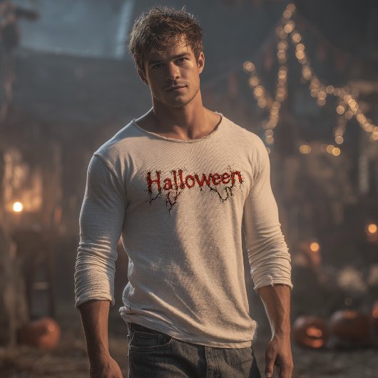 Halloween, gruselig, Reben, Wurzeln, rote Schrift, Tri-Blend Shirt