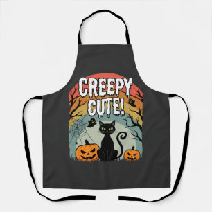 Halloween Gruselig Süße Schwarze Katze Kürbis Desi Schürze