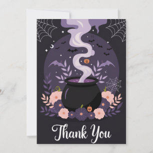 Halloween Gruselige Florale Kessel Danke Karte