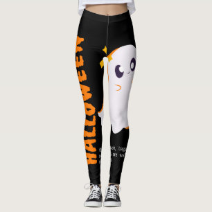 Halloween Gruselige Geisterleggings - Orange und S Leggings