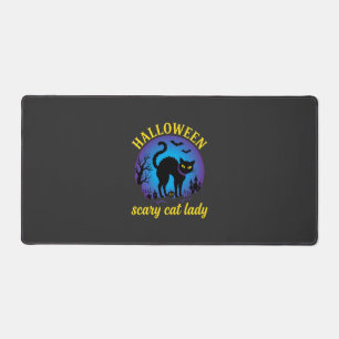 Halloween Gruselige Katzenlady Schwarze Katze Schreibtischunterlage