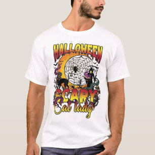 Halloween Gruselige Katzenlady Sensenmann Mond Mag T-Shirt