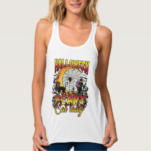 Halloween Gruselige Katzenlady Sensenmann Mond Mag Tank Top