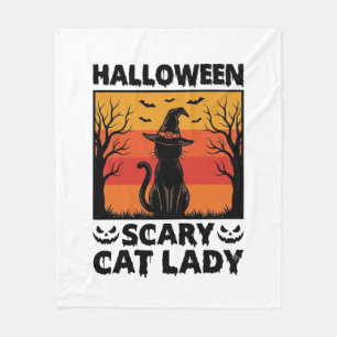 Halloween Gruselige Katzenlady Vintage Gravur Shir Fleecedecke