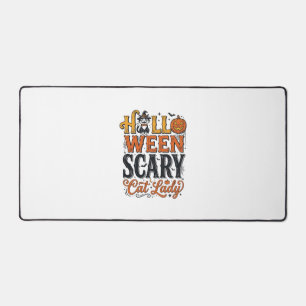 Halloween Gruselige Katzenlady Vintage-Katzen-Shir Schreibtischunterlage