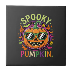 Halloween Gruselige Kürbis-Sonnenbrille Vektor Fliese