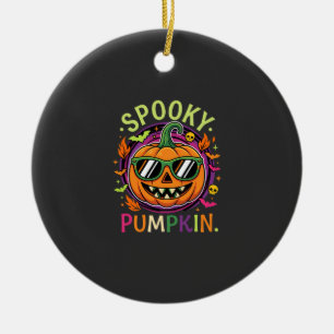 Halloween Gruselige Kürbis-Sonnenbrille Vektor Keramik Ornament
