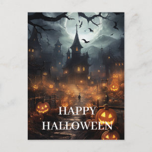Halloween Gruselige Nacht Kürbis Postkarte
