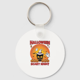 Halloween Gruselige Nacht Totenkopf Hexenhut Kürbi Schlüsselanhänger