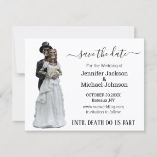 halloween gruselige Skelette Braut und Bräutigam   Save The Date