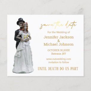 Halloween Gruselige Skelette Save the Date Gold Flyer