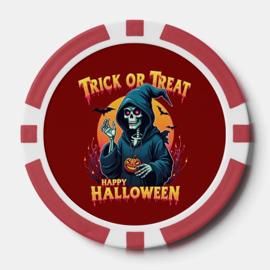 Halloween Gruselige Stimmung: Süßes oder Saures Sk Pokerchips (Vorderseite)