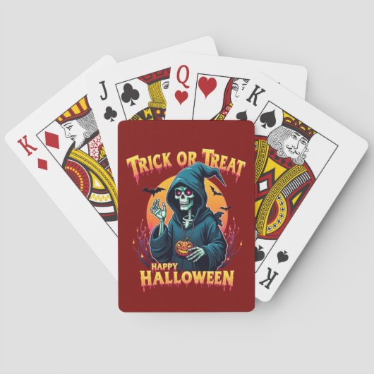 Halloween Gruselige Stimmung: Süßes oder Saures Sk Spielkarten (Rückseite)