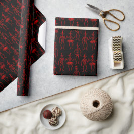 Halloween Gruselige Tanzskelette Geschenkpapier