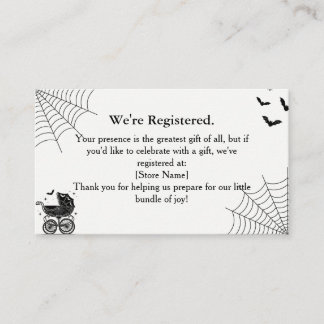 Halloween Gruseliger Baby Shower Geschenkeliste Ei Begleitkarte