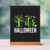 Halloween Gruseliger Baum Fledermäuse Vektor Desig Acrylschild (Neutral)
