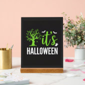 Halloween Gruseliger Baum Fledermäuse Vektor Desig Acrylschild (Hochzeit)