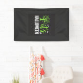Halloween Gruseliger Baum Fledermäuse Vektor Desig Banner (Insitu)