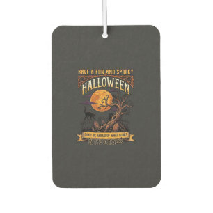 Halloween Gruseliger Baum Vollmond Schwarze Katze Autolufterfrischer