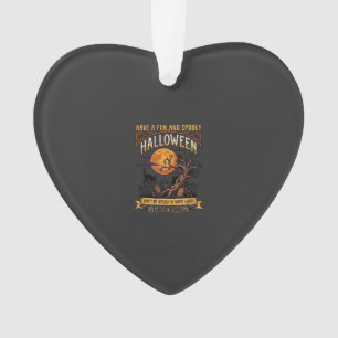 Halloween Gruseliger Baum Vollmond Schwarze Katze  Ornament