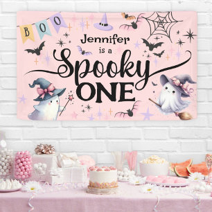 Halloween Gruseliger Ein Süßer Geist 1. Geburtstag Banner