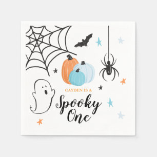 Halloween Gruseliger Erster 1. Geburtstag Blaue Kü Serviette