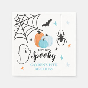 Halloween Gruseliger Geburtstag Blaue Kürbisse Serviette