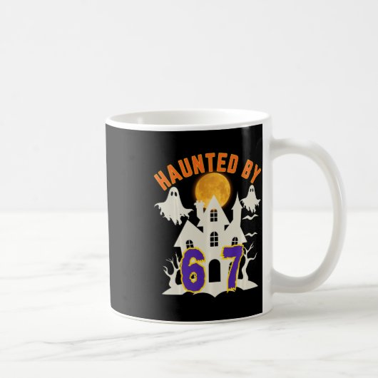 Halloween Gruseliger Geist 67 Sechs Sieben Meme Kaffeetasse (Rechts)