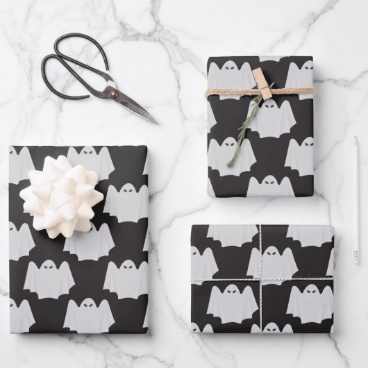 Halloween, Gruseliger Geist, Süßes oder Saures, Bu Geschenkpapier Set (Vorderseite)