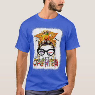 Halloween Gruseliger Kassierer Unordentliche Frisu T-Shirt