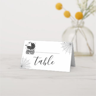 Halloween Gruseliger Kinderwagen Baby Shower Platz Platzkarte