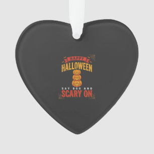 Halloween Gruseliger Kürbis Retro-Design Ornament