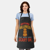 Halloween Gruseliger Kürbis Retro-Design Schürze (Getragen)