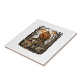 Halloween Gruseliger Kürbis Vogelscheuche Laterne Fliese (Seite)