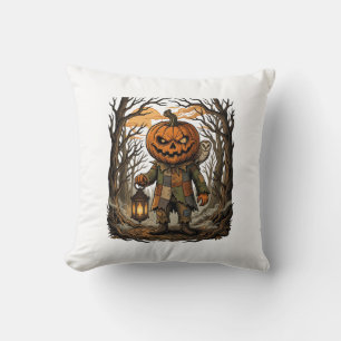 Halloween Gruseliger Kürbis Vogelscheuche Laterne Kissen