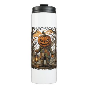 Halloween Gruseliger Kürbis Vogelscheuche Laterne  Thermosbecher