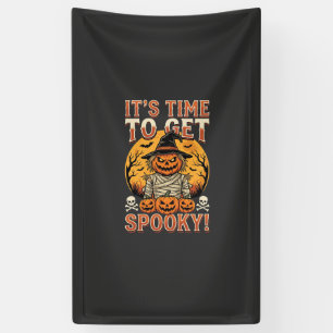 Halloween Gruseliger Kürbis Vogelscheuche Vintage Banner